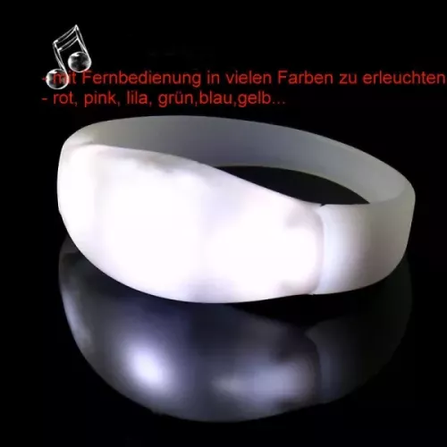 NEW GF Fernbedienung gesteuertes  LED LEUCHT ARMBAND Remote Control Activated BRACELET MULTICOLOR - viele FARBEN ansteuerbar