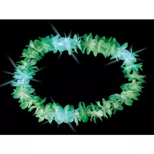 LED Hawaii Kette Blumenketten mit Licht Hawai blinkend Blumenkette multicolor, orange,pink,grün,blau, rainbow (Farbe: multicolor)