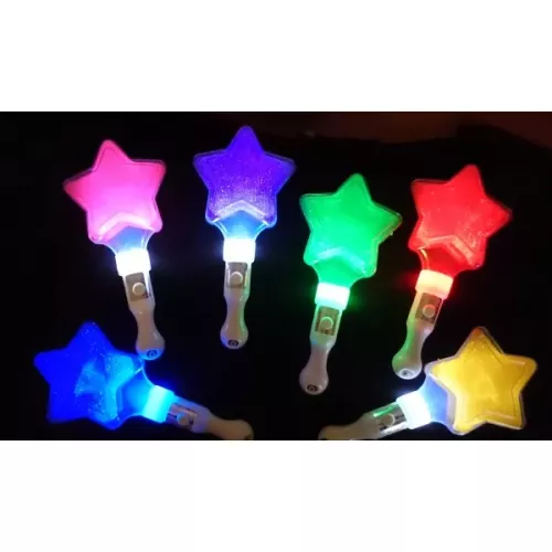 FEEN STAB ZAUBERSTAB  LED STAB mit 11 cm STERN Feenstab LÄNGE 22 cm LED STAR STICK (Farbe: lila)