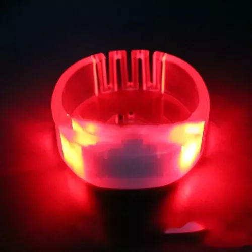 NEW 2016 LED Leucht Armband Sound active transparent - blinken farbig 2,5 cm breit Flashing Bracelet BIG VERSION (Farbe: grün)