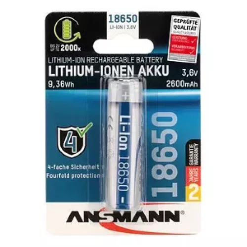 ANSMANN Akku Li-Ion 18650 2.600 mAh, 1 St.