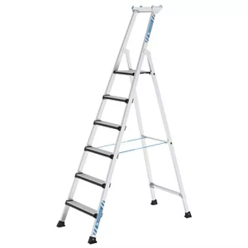ZARGES Stehleiter einseitig Comfortstep S silber 6 Stufen, H: 233,0 cm