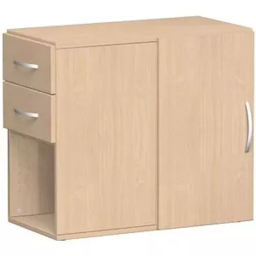 geramöbel Flex Standcontainer buche 2 Auszüge Stahl-Bügelgriff silber 80,0 x 42,0 x 72,0 cm