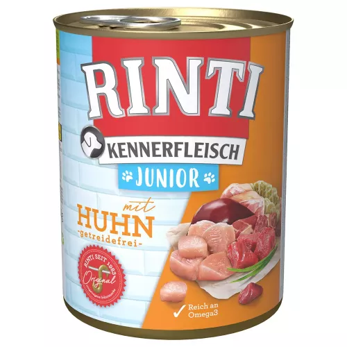 12x800g Junior Huhn Kennerfleisch RINTI Sparpaket Hundefutter
