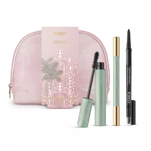KIKO Threads Of Time Dramatic Eyes Trio. Augen-Make-up-Geschenkset: Kajalstift, Mascara und doppelter Eyeliner