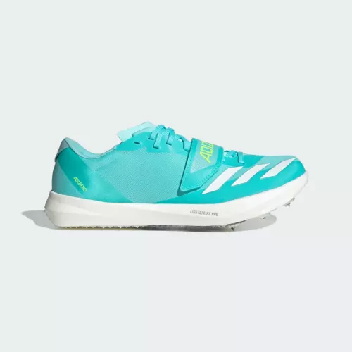 Adidas Adizero TJ/PV Leichtathletikschuh Flash Aqua / Zero Metalic / Lucid Lemon Unisex 42
