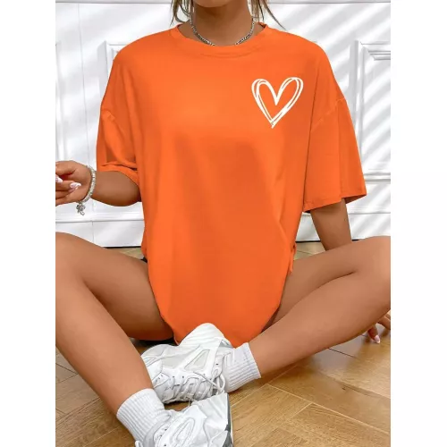 Einfache Liebe Gedruckt Damen T Shirts Sommer Atmungsaktive Kleidung Lässige Mode Kurzarm Straße Übergroßen Alle Spiel T-Shirts