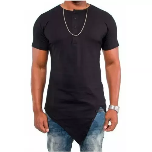 MRMT 2026 Brandneues Herren-T-Shirt mit unregelmäßigem Schnitt, einfarbig, vielseitig kombinierbar, Hip-Hop-Mode, lässig