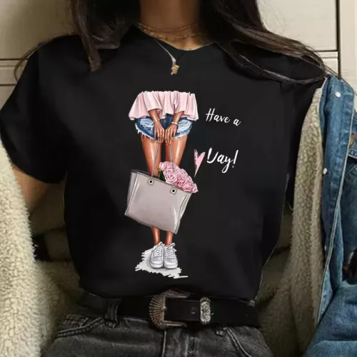 Maycaur Frau Mode druck T-Shirt Harajuku 90er Jahre Ulzzang schwarz T-Shirts lässig Rundhals ausschnitt Kurzarm T-Shirt,Drop Ship