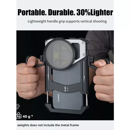 FOTGA Handkäfig mit 67 mm Objektivfiltergewinde-Adapter für universellen Smartphone-Telefonkäfig, Video-Rig-Kit, Metallkäfig, doppelseitig