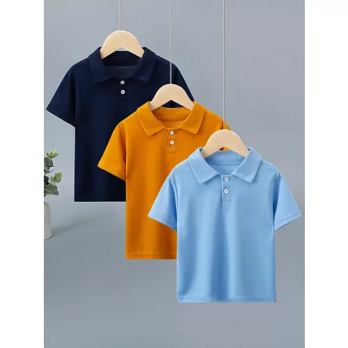 1/2 Stück SummerChildren's Kurzarm POLO Shirt Junge Lässige Mode Einfarbig T-shirt Bequeme Revers Prinz Stil Mantel