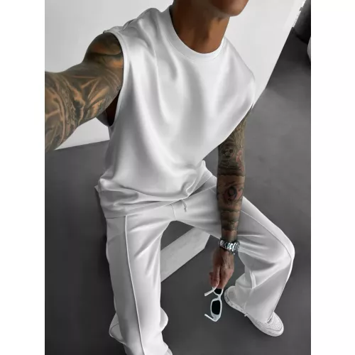 2025 Sommer neue männer sport mode casual hosen weste set lose ärmelloses T-shirt einfarbig set