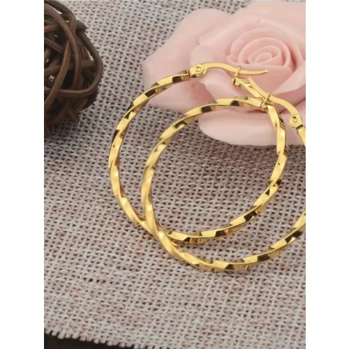 BTEN Gold Farbe Edelstahl Große Creolen für Frauen Große Creolen Mode Design Damen Ohr Mode Schmuck Teil