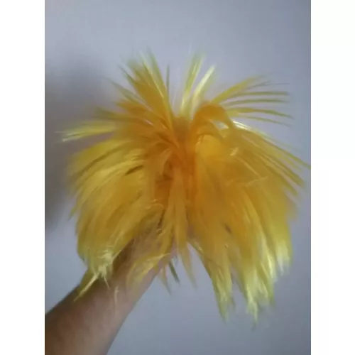 LED PERÜCKE Gelb Haare blinkend leuchtend Fasching Karneval bunt