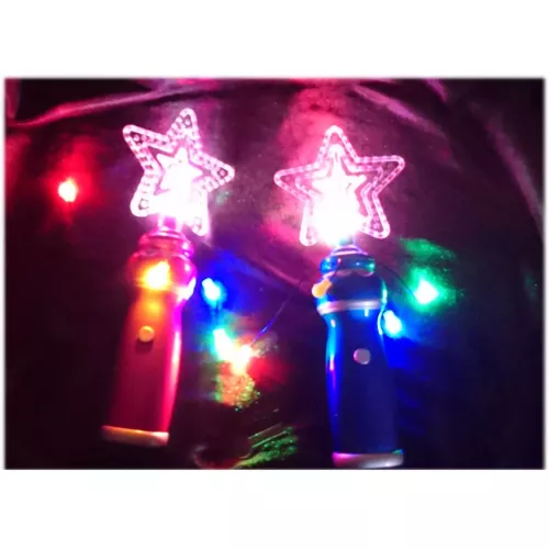 LED Rotor Mega Wirbler KRISTALL STERN fliegende BÄNDER bunte LEDs BLAU PINK