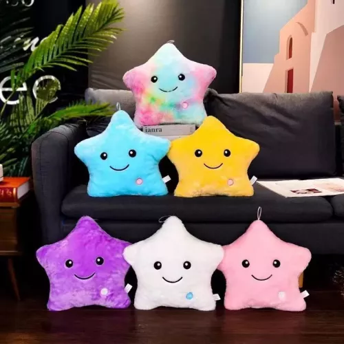 LED LEUCHT KISSEN LED Pillow 'Happy Star'  Leuchtkissen kuschelweich 40x35  STERN