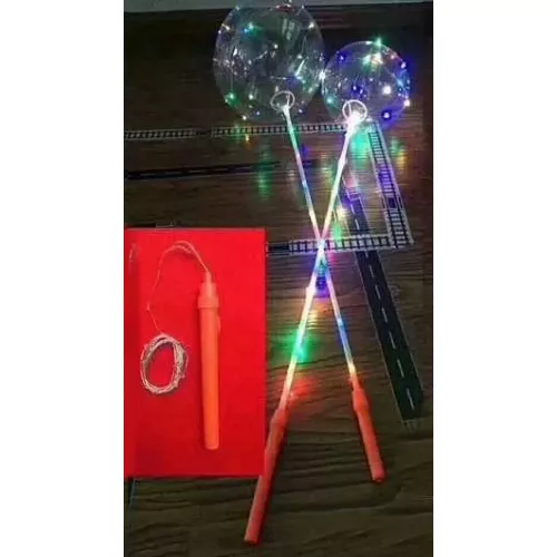LED Bubble Ballon mit STICK Stab Multi Color Kupferdraht 3 Programme Lichterkette Mega