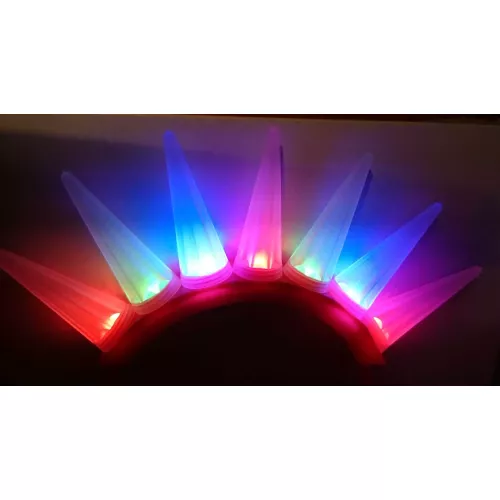 LED Haar Reifen leucht Dornen Stacheln Mohawk Iro pink blau black 7 Programme