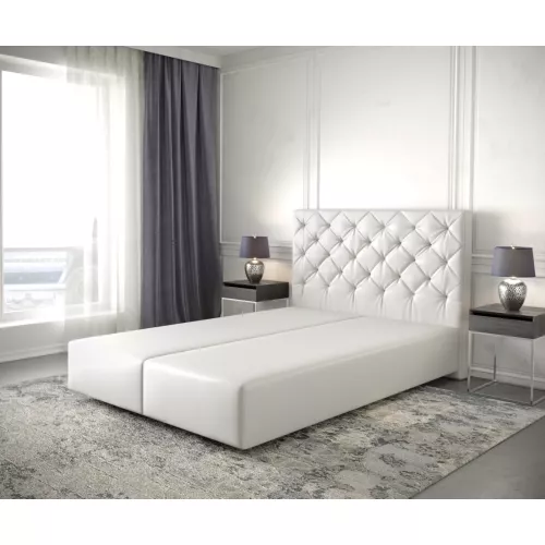 DELIFE Boxspringgestell Dream-Great 160x200 cm Kunstleder Weiß, Bettgestelle