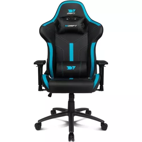 Silla gaming - Drift DR350, Polipiel, Reposabrazos 4D, Ruedas silenciosas, Inclinación, Azul