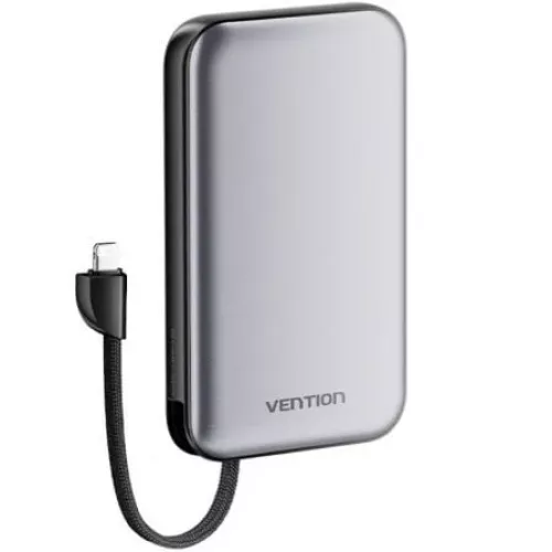 Powerbank Vention I12IA 10000mAh 20W Negra USB-C USB-A Lightning con cables