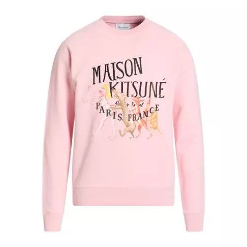 Maison Kitsuné Hombre Rosa Sudadera Algodón