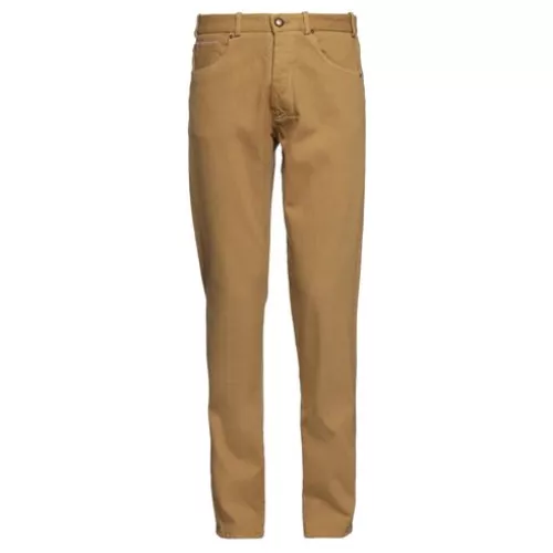 Berwich Vissuto Hombre Mostaza Pantalones vaqueros Algodón, Elastán