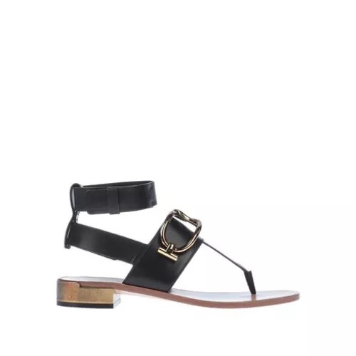 Tod's Mujer Negro Sandalias de dedo Cuero