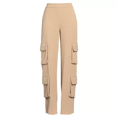 Annarita N 36 Mujer Beige Pantalones Poliéster, Elastán