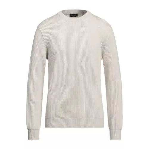 Roberto Collina 54 Hombre Beige Pullover Lana Merina