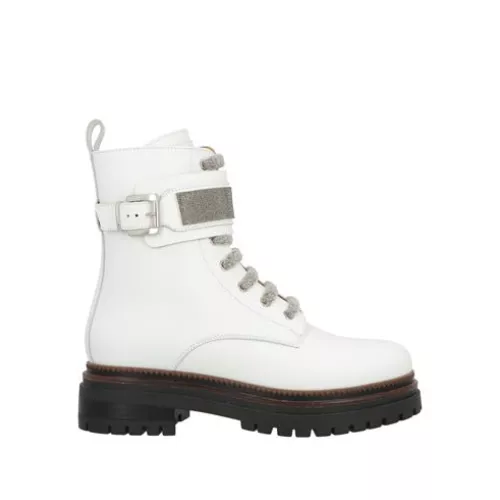 Eleventy Mujer Blanco Botines de caña alta Cuero