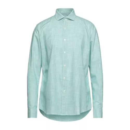 Mr Massimo Rebecchi 40 Hombre Verde Camisa Algodón
