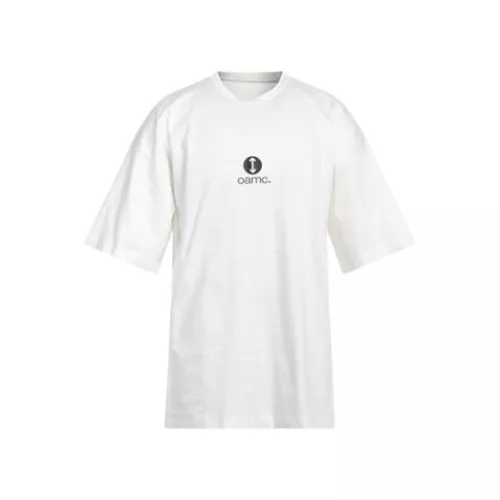 Oamc Hombre Blanco Camiseta Algodón, Seda