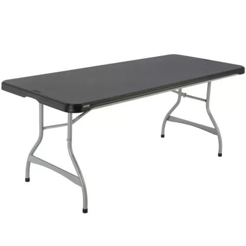 Mesa Rectangular Patas Plegables Negro Lifetime 182 X 76 X 73,5 CM MKP