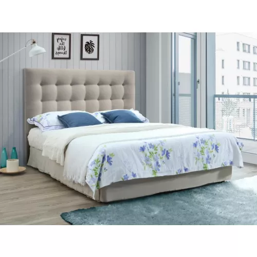 Cabecero capitoné francesco - 160 cm - tela - beige