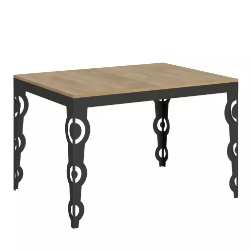Mesa extensible 90x120/224 cm karamay evolution roble natural estructura antracita