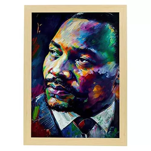 Nacnic poster de martin luther king jr en estilo retrato a todo color ilustraciones y caricaturas de personajes históricos diseño y a3 marcos madera