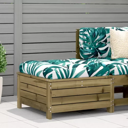 Vidaxl taburete de jardín con cojín madera de pino impregnada