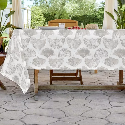 Mantel antimanchas biloba stone 140x250 cm