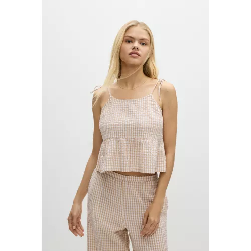 Pantalón textura cuadro vichy