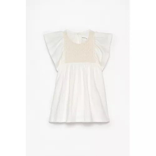 Vestido combinado textura