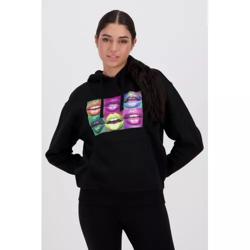 Silver Stamps - Negro - Sudadera Capucha Mujer talla S