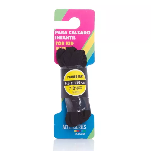 Cordones Silver - Negro - Cordones Niños talla T.U.
