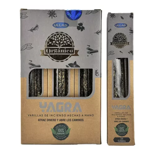Caja Incienso Orgánico Yagra ULLAS - 12 cajitas de 25gr.