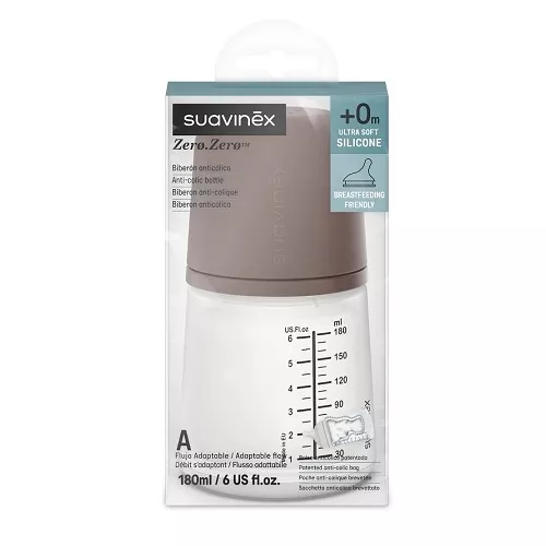 Suavinex Biberón Anticólico Silicona Adapt +0M Caramel 180ml 1ud