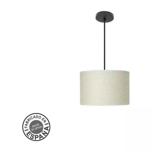 Colgante Moda 1xe27 Negro/cañizo Blanco Regx30x30