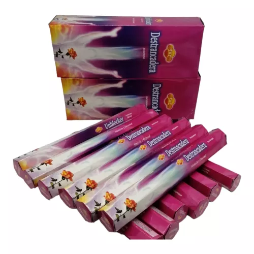 Incienso SAC Destrancadera - Caja de 6 paquetes hexagonales de 20 barritas 120 barritas de incienso