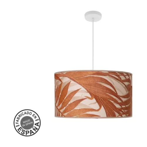 Colgante Moda 3xe27 Blanco/hoja Caldera Regx50x50cm C/difusor