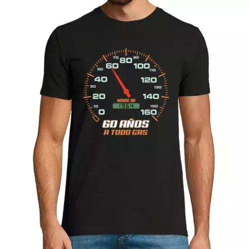 Camiseta Hombre Manga Corta 60 Cumpleaños 60 Años Km Nacido en