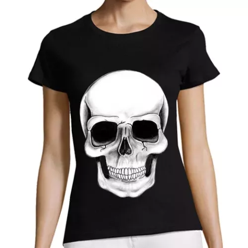 Camiseta Mujer Manga Corta Calavera Ilustración !!! laTostadora